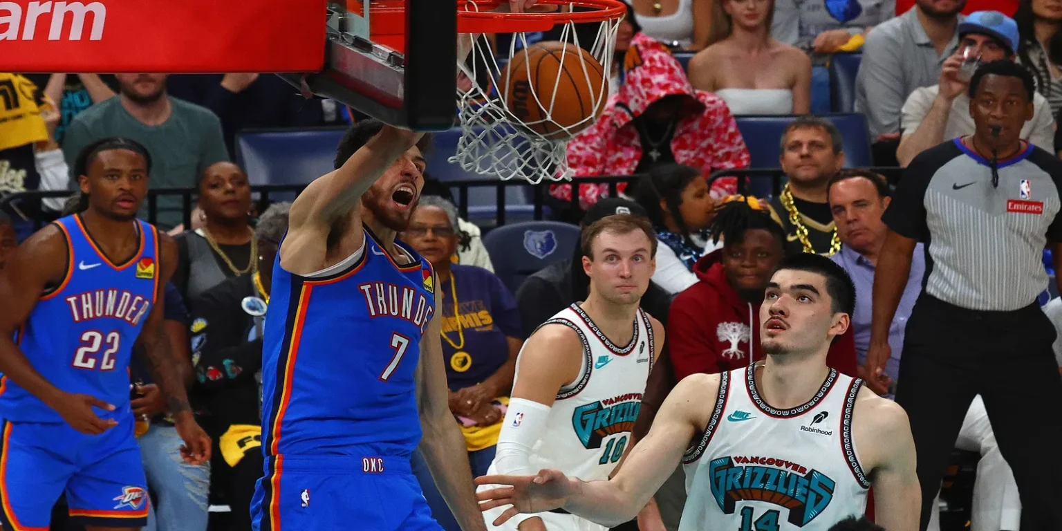 memphis grizzlies vs okc thunder match player stats