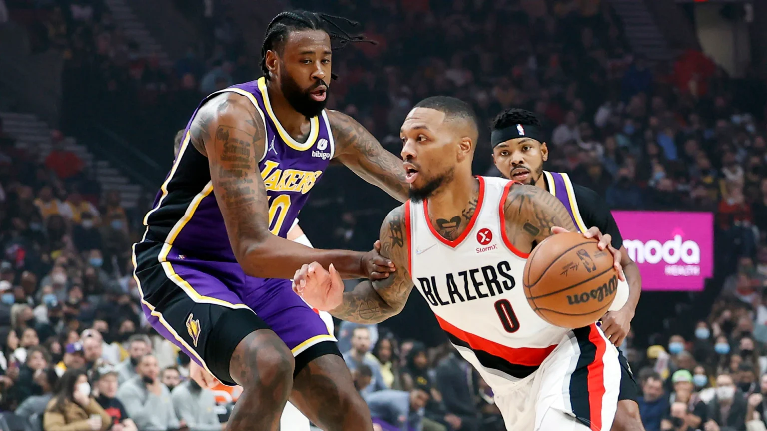 portland trail blazers vs lakers match player stats