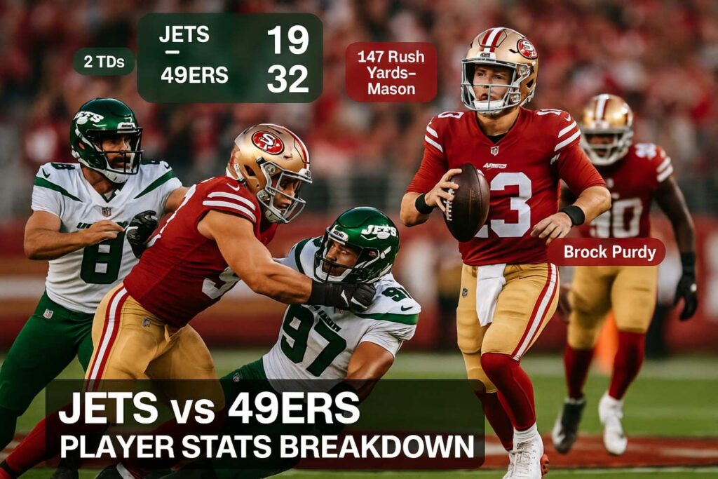 new york jets vs 49ers match player stats